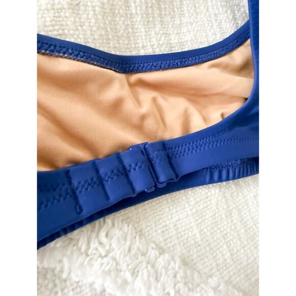 J. Crew | NWT | Heritage scoopneck bikini top in Blue | Sz M - Picture 8 of 8